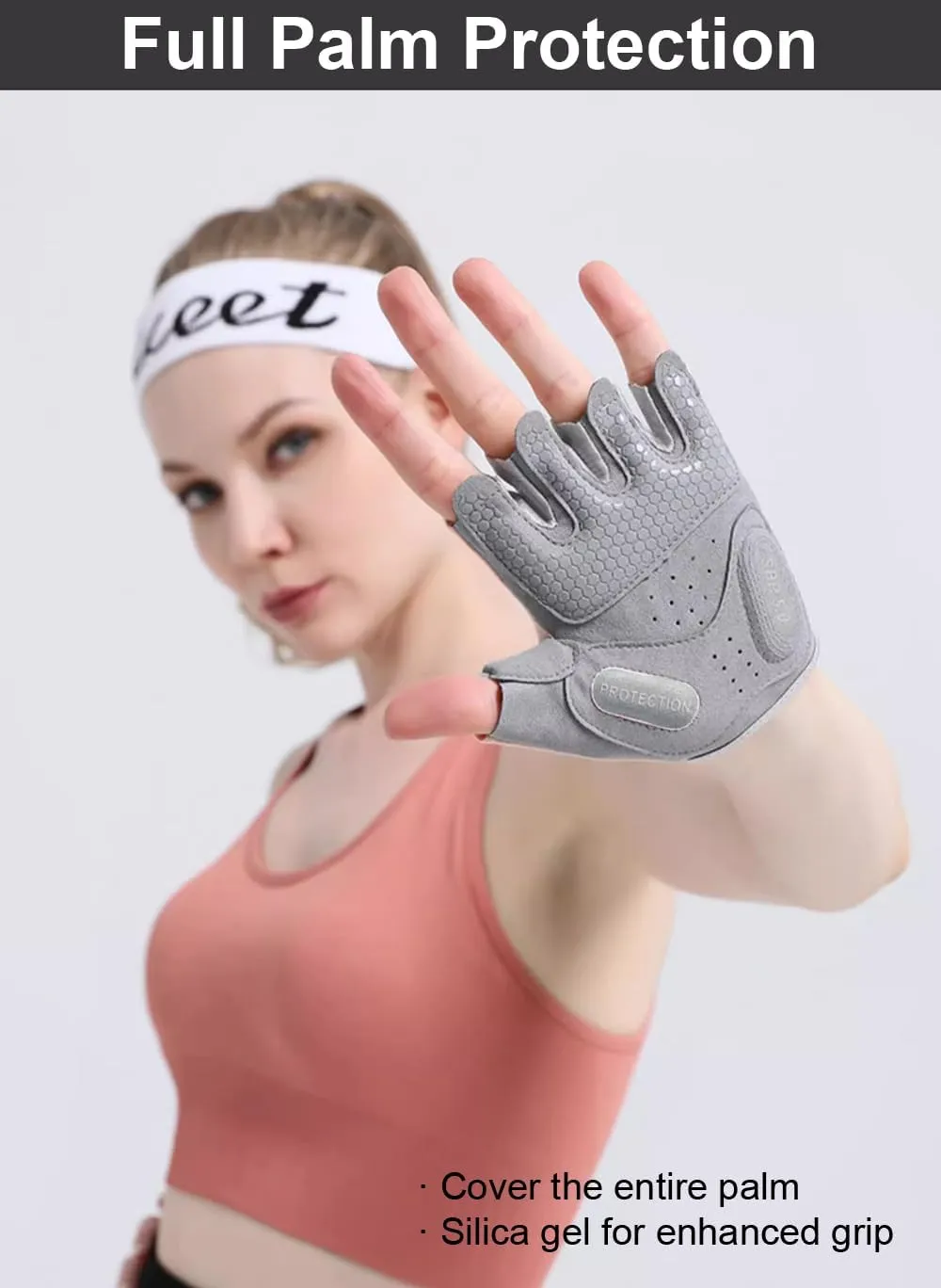 Workout Gloves for Women & Men, Anti-Slip Fingerless Gloves for Weightlifting, Mens Workout Gloves Gym Gloves Fitness Gloves