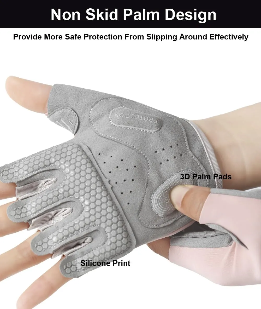 Workout Gloves for Women & Men, Anti-Slip Fingerless Gloves for Weightlifting, Mens Workout Gloves Gym Gloves Fitness Gloves