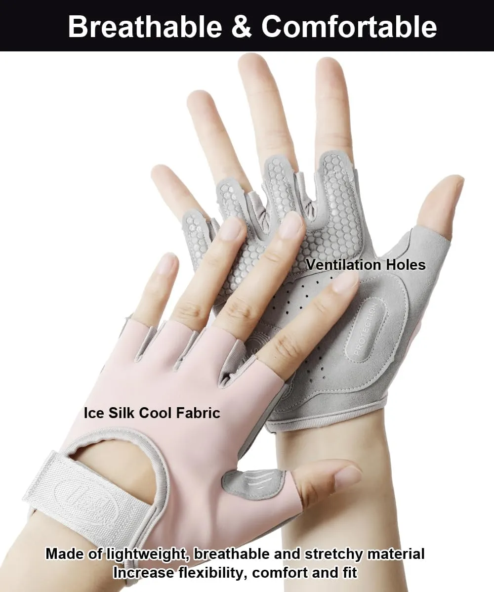 Workout Gloves for Women & Men, Anti-Slip Fingerless Gloves for Weightlifting, Mens Workout Gloves Gym Gloves Fitness Gloves
