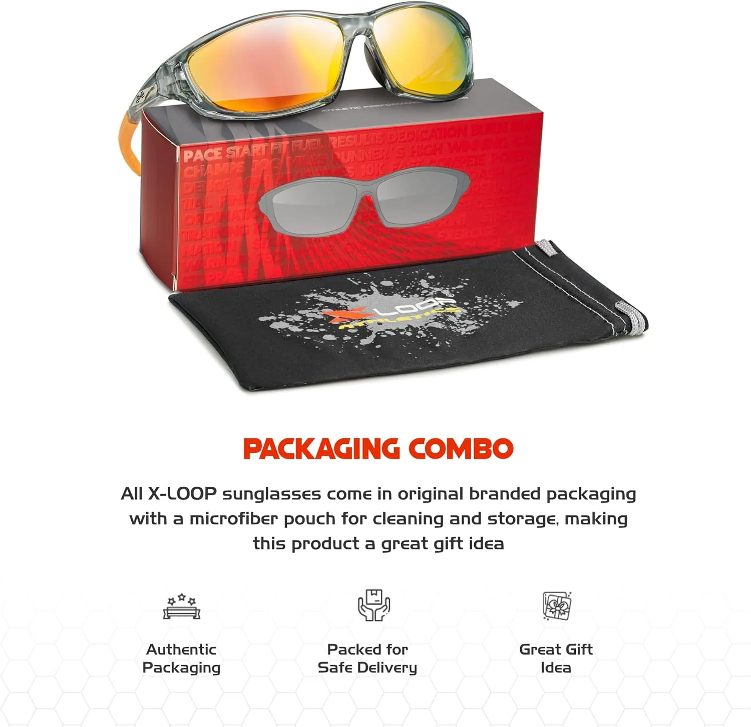 X LOOP Polarized Sports Sunglasses for Men - UV400 Baseball Running Cycling Golf Glasses